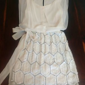 Candie's White Embellished Dress XSmall